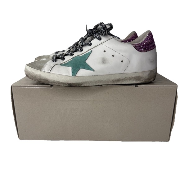 Golden Goose Superstar Classic with List Glitter Sneaker Shoes Womens 36 US 6 - Picture 1 of 16